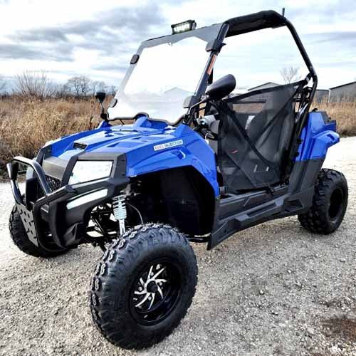 200cc Highlander UTV Fuel Injected Utility Vehicle Gas Golf Cart Alternate Fully Loaded - YK200U - BLUE